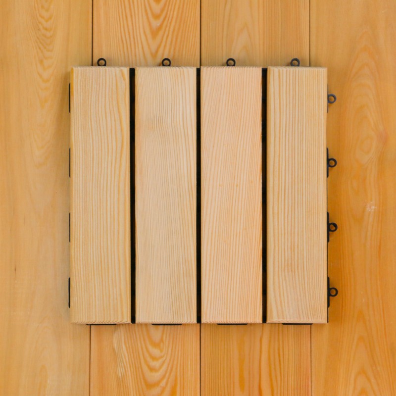 Klick-Holzfliesen, Balkon- und Terrassenfliesen, 4 GP, 310 x 310 mm, A Sortierung