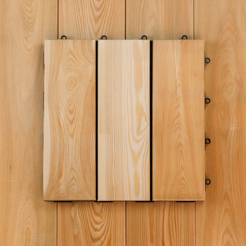 Klick-Holzfliesen, Balkon- und Terrassenfliesen, 3 GP,  310 x 310 mm, A Sortierung