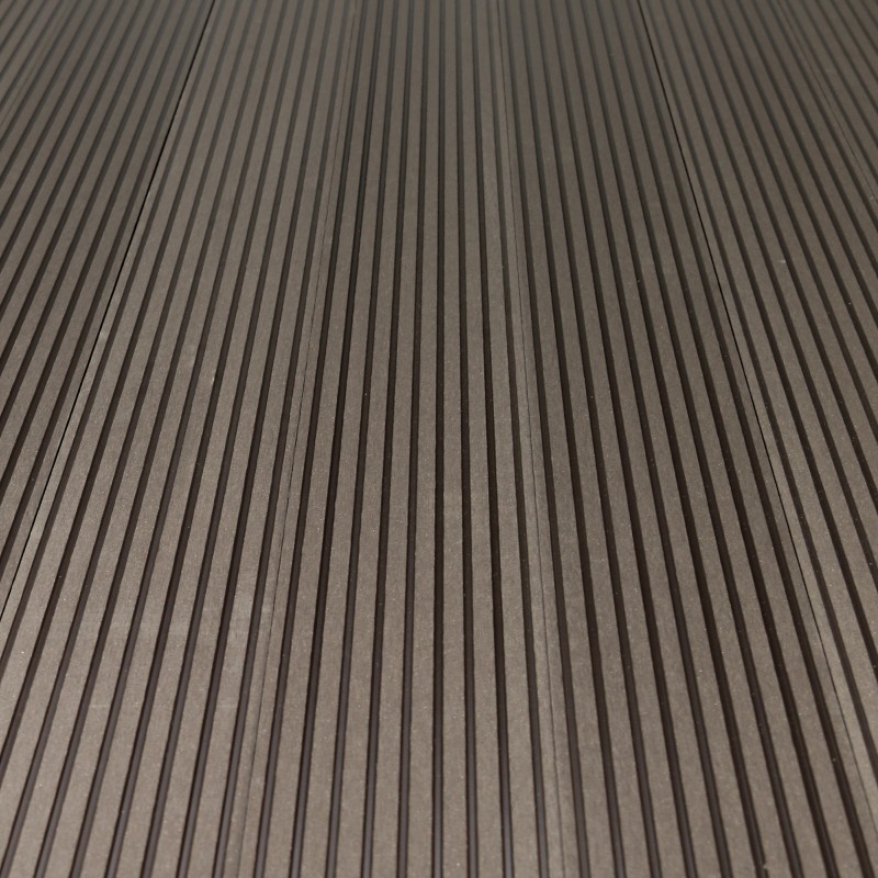 Bausatz, WPC Standard-Terrassendiele Hohldiele, 24 x 146 mm, grob / fein, Dunkelbraun