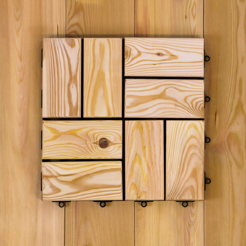 Klick-Holzfliesen, Balkon- und Terrassenfliesen, 8 GP, 310 x 310 mm, A Sortierung